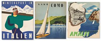 VARIOUS ARTISTS.  [ITALIAN SKI & TRAVEL GUIDES]. Group of approx. 31 guidebooks. 1930s. Sizes vary, each approximately 9x7 inches, 22¾x